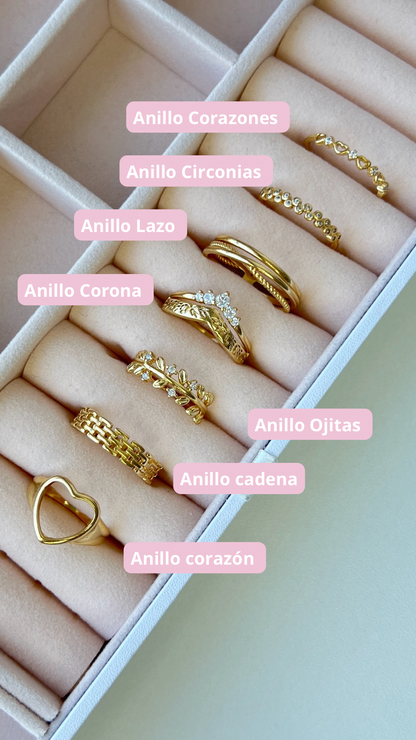 Anillo contorno corazón dorado